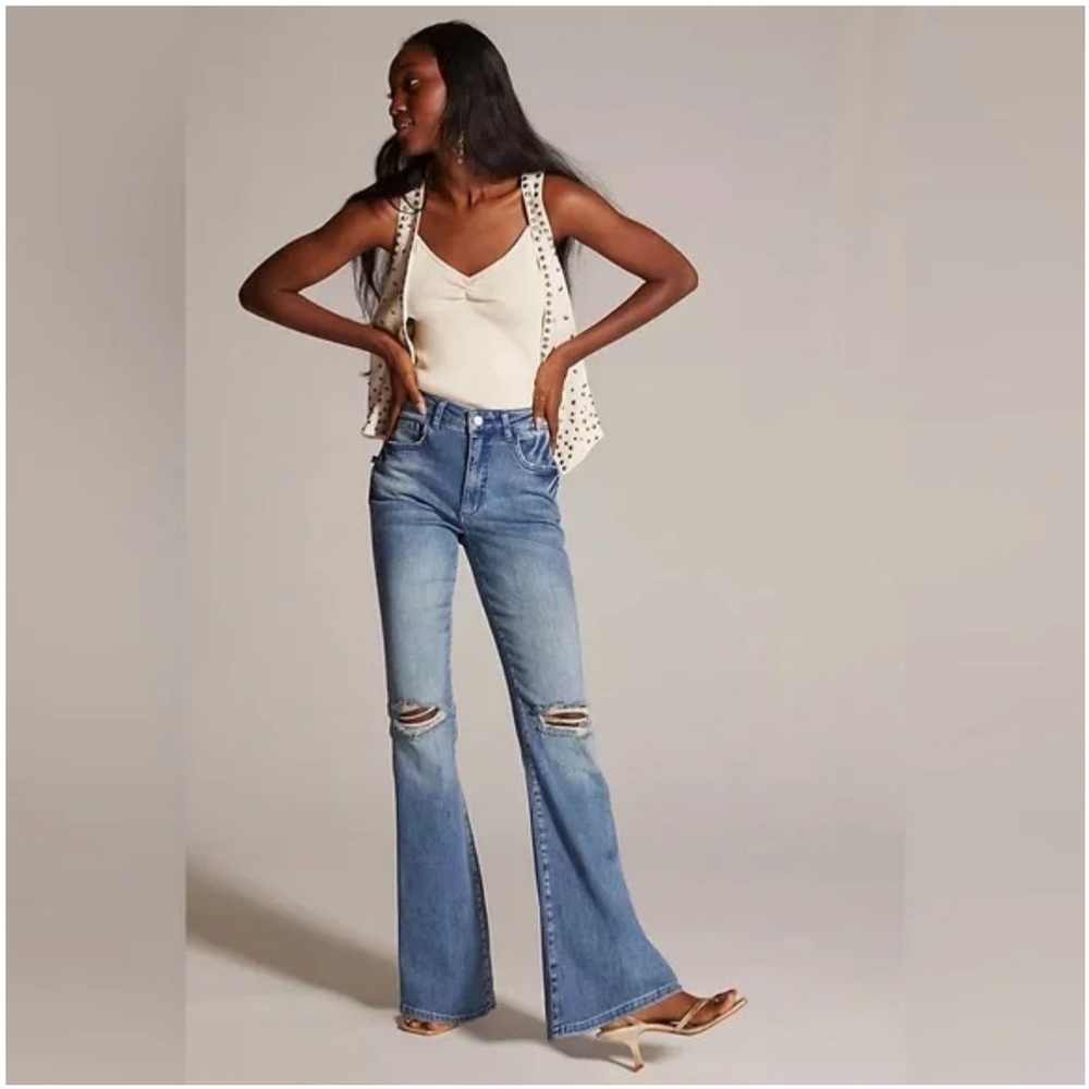 Pilcro The Icon Flare Jeans with Vintage Distressing